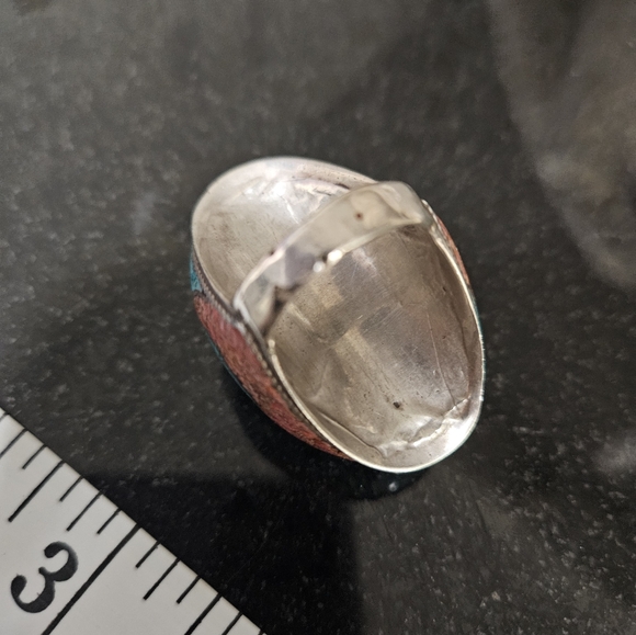 Pitango Design Silver Ring w/ Stones Size 7 Jeweler can size down - Picture 7 of 7